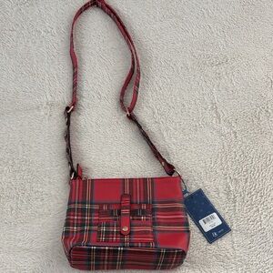 Stylish Red Plaid Crossbody Bag